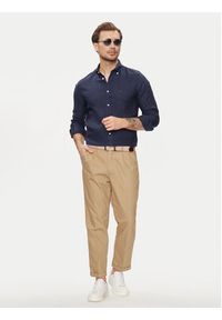 TOMMY HILFIGER - Tommy Hilfiger Koszula MW0MW34602 Granatowy Regular Fit. Kolor: niebieski. Materiał: len #5