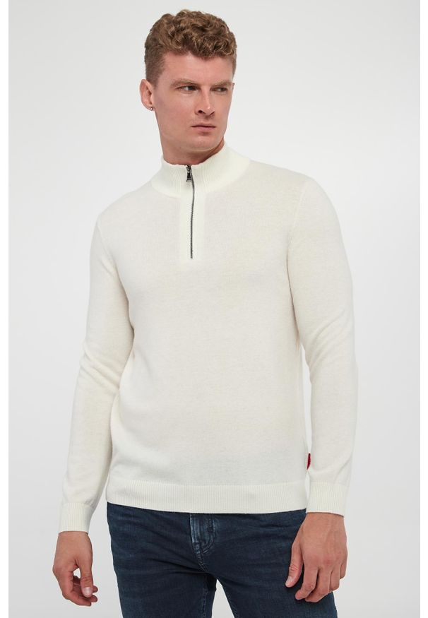 JOOP! Jeans - Golf męski wełniany Lauriono. Typ kołnierza: golf. Materiał: wełna