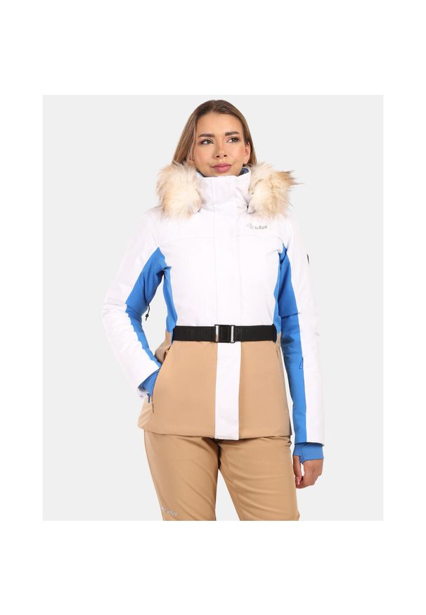 Damska kurtka narciarska Kilpi CARRIE-W. Kolor: niebieski, biały, beżowy, wielokolorowy. Sezon: zima. Sport: narciarstwo