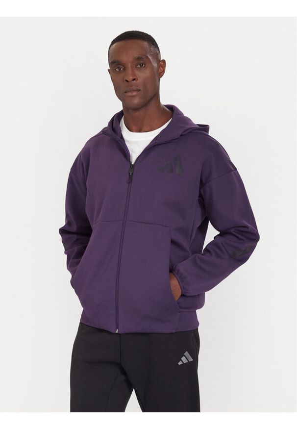 Adidas - adidas Bluza Z.N.E. KB7124 Fioletowy Regular Fit. Kolor: fioletowy. Materiał: bawełna