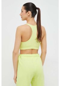 DKNY - Dkny biustonosz sportowy kolor żółty. Kolor: żółty. Materiał: materiał. Wzór: aplikacja #3