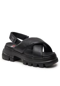 Tommy Jeans Sandały Tjw Chunky City Sandal EN0EN02525 Czarny. Kolor: czarny. Materiał: skóra