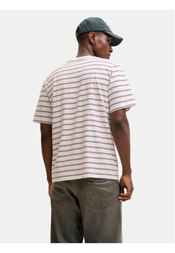 Jack & Jones T-Shirt Norrebro Stripe 12291021 Écru Regular Fit. Kolor: kremowy. Materiał: bawełna