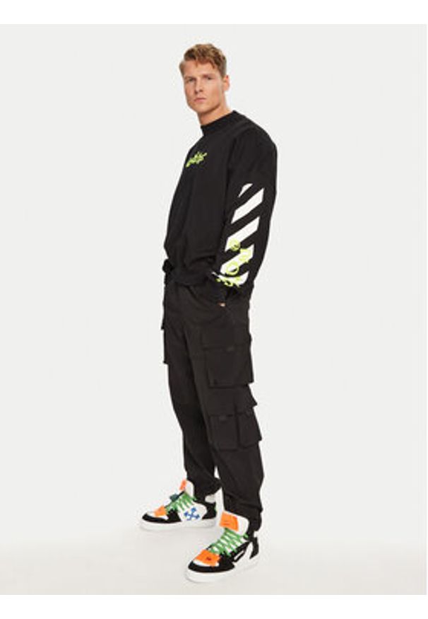 OFF-WHITE - Off-White Bluza OMBA067S23FLE0011050 Czarny Regular Fit. Kolor: czarny. Materiał: bawełna