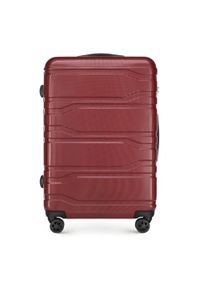Wittchen - Duża walizka z polikarbonu tłoczona czerwona. Kolor: czerwony. Materiał: guma