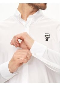 Karl Lagerfeld - KARL LAGERFELD Koszula 605911 542600 Biały Regular Fit. Typ kołnierza: dekolt w karo. Kolor: biały. Materiał: bawełna #5