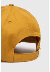 Guess czapka z daszkiem bawełniana kolor żółty z aplikacją. Kolor: żółty. Materiał: bawełna. Wzór: aplikacja #4