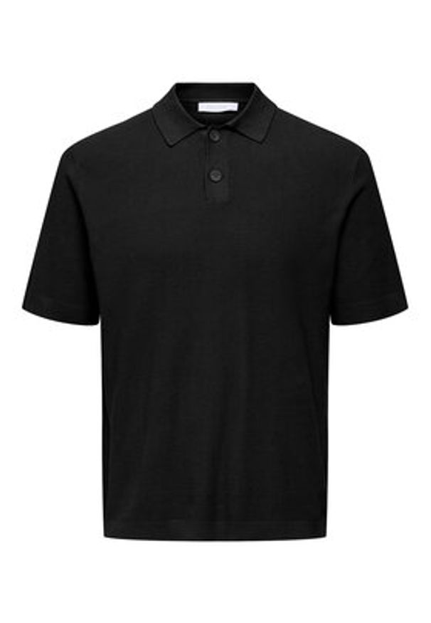 Only & Sons Polo Tony 22033571 Czarny Regular Fit. Typ kołnierza: polo. Kolor: czarny. Materiał: bawełna