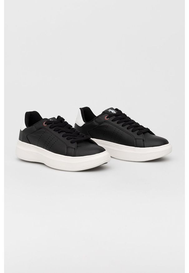 U.S. Polo Assn. sneakersy kolor czarny. Nosek buta: okrągły. Zapięcie: sznurówki. Kolor: czarny. Materiał: guma