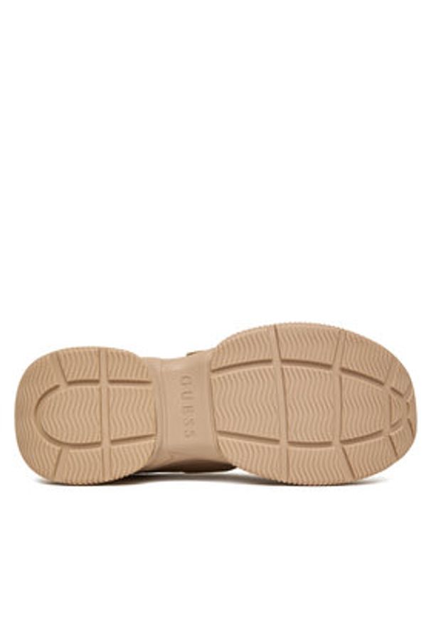 Guess Sneakersy FLFHNN ELE12 Beżowy. Kolor: beżowy. Materiał: skóra