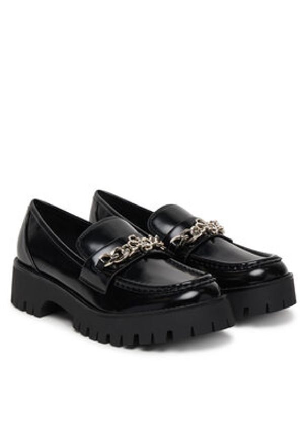 Guess Loafersy FLPALR ELE14 Czarny. Kolor: czarny. Materiał: skóra