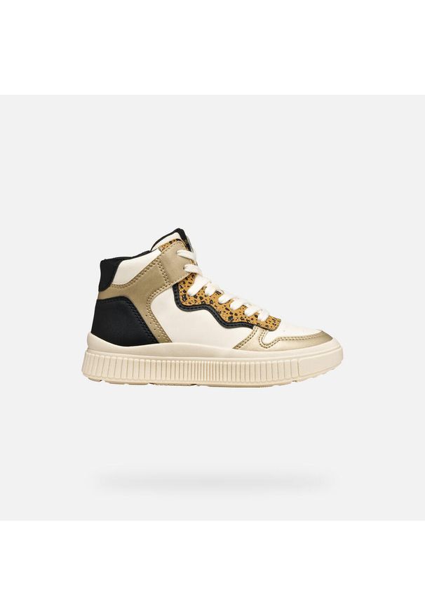 Garçon Baskets Geox J LAQUINNY GIRL Beige Geox. Okazja: na co dzień. Kolor: szary, biały, wielokolorowy