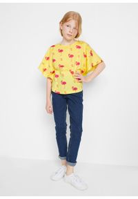 Shirt plażowy dziewczęcy (2 szt.) bonprix jasna limonka - różowy hibiskus. Okazja: na plażę. Kolor: żółty. Materiał: materiał, bawełna. Wzór: nadruk. Sezon: lato #4