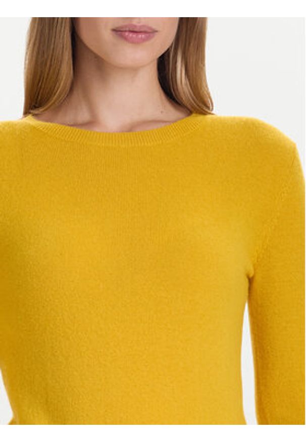 United Colors of Benetton - United Colors Of Benetton Sweter 1002D1K01 Żółty Regular Fit. Kolor: żółty. Materiał: wełna