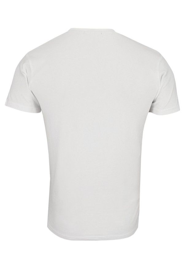 Biały T-shirt Męski, Krótki Rękaw -Just Yuppi- Koszulka, Basic, Jednokolorowa, U-Neck. Okazja: na co dzień. Kolor: biały. Materiał: bawełna, elastan. Długość rękawa: krótki rękaw. Długość: krótkie. Styl: casual