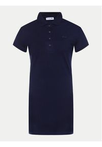 Lacoste Sukienka codzienna EF5473 Granatowy Slim Fit. Okazja: na co dzień. Kolor: niebieski. Materiał: bawełna. Typ sukienki: proste. Styl: casual