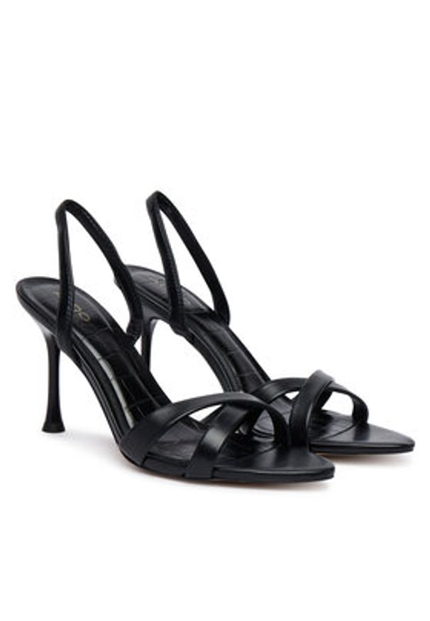 Aldo Sandały Elera 14296207 Czarny. Kolor: czarny. Materiał: skóra