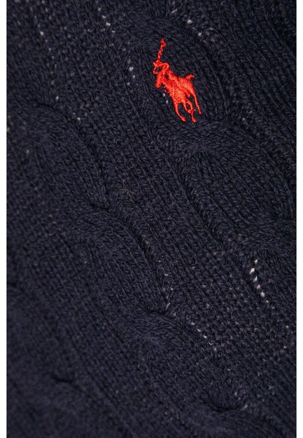 Polo Ralph Lauren - Sweter. Okazja: na co dzień. Typ kołnierza: polo. Kolor: niebieski. Materiał: dzianina, materiał. Styl: casual
