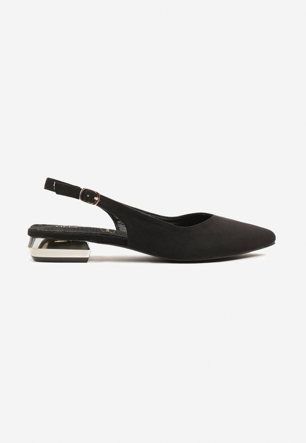Renee - Czarne Sandały Slingback Vices z Wkładką ze Skóry Naturalnej Galeresa. Okazja: na co dzień, na spotkanie biznesowe, do pracy. Zapięcie: pasek. Kolor: czarny. Materiał: skóra. Obcas: na obcasie. Styl: elegancki, biznesowy, casual. Wysokość obcasa: niski