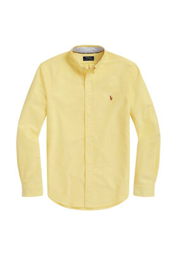 Polo Ralph Lauren Koszula 710795462004 Żółty Custom Fit. Typ kołnierza: polo. Kolor: żółty. Materiał: bawełna
