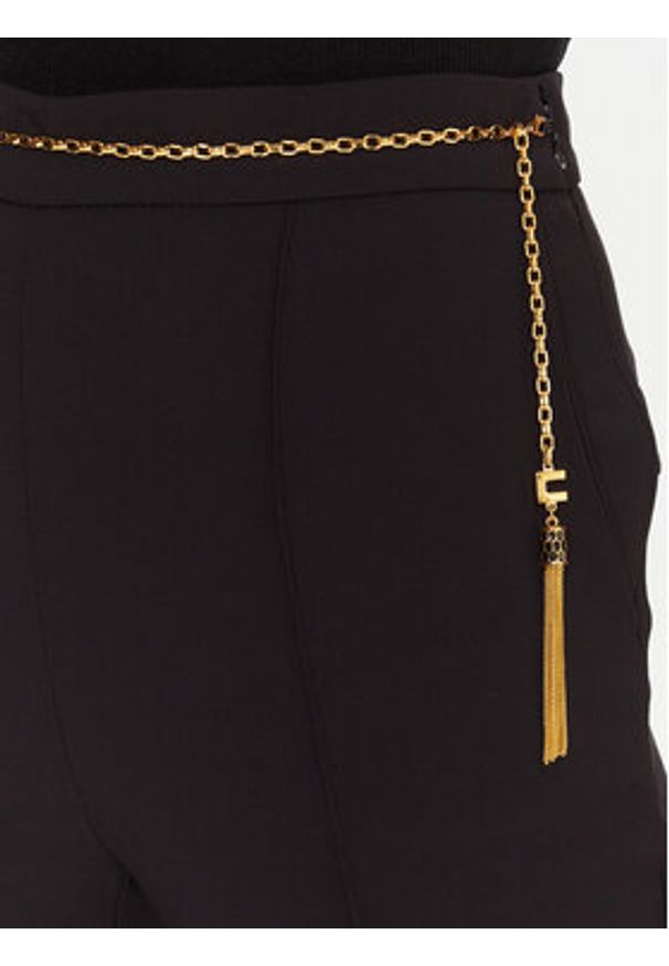 Elisabetta Franchi Spodnie materiałowe PA-141-57E2-V420 Czarny Regular Fit. Kolor: czarny. Materiał: syntetyk