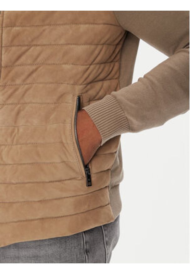 Milestone Kurtka skórzana MSTurner 531624 60705 Beżowy Regular Fit. Kolor: beżowy. Materiał: bawełna