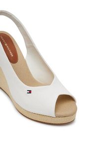 TOMMY HILFIGER - Tommy Hilfiger Espadryle Flag High Wedge Espad Slingback FW0FW08597 Biały. Kolor: biały. Materiał: materiał