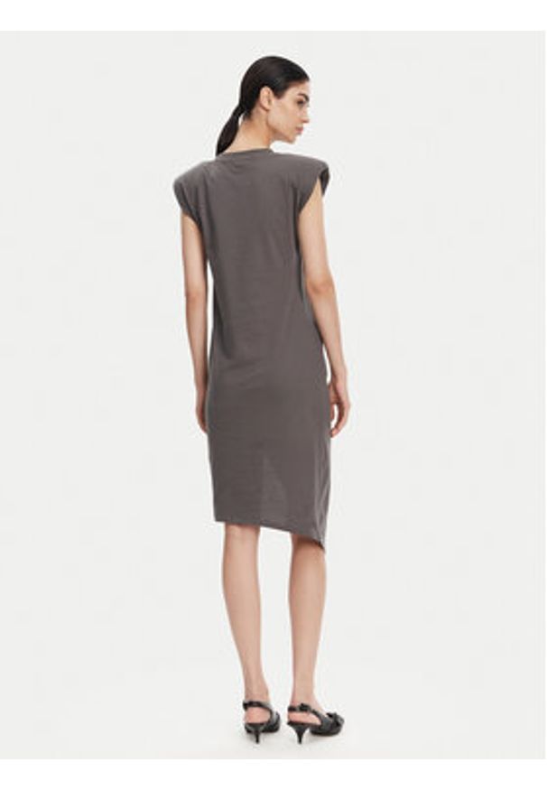 Pinko - PINKO Sukienka codzienna 104614 A2HE Szary Regular Fit. Okazja: na co dzień. Kolor: szary. Materiał: bawełna. Typ sukienki: proste. Styl: casual