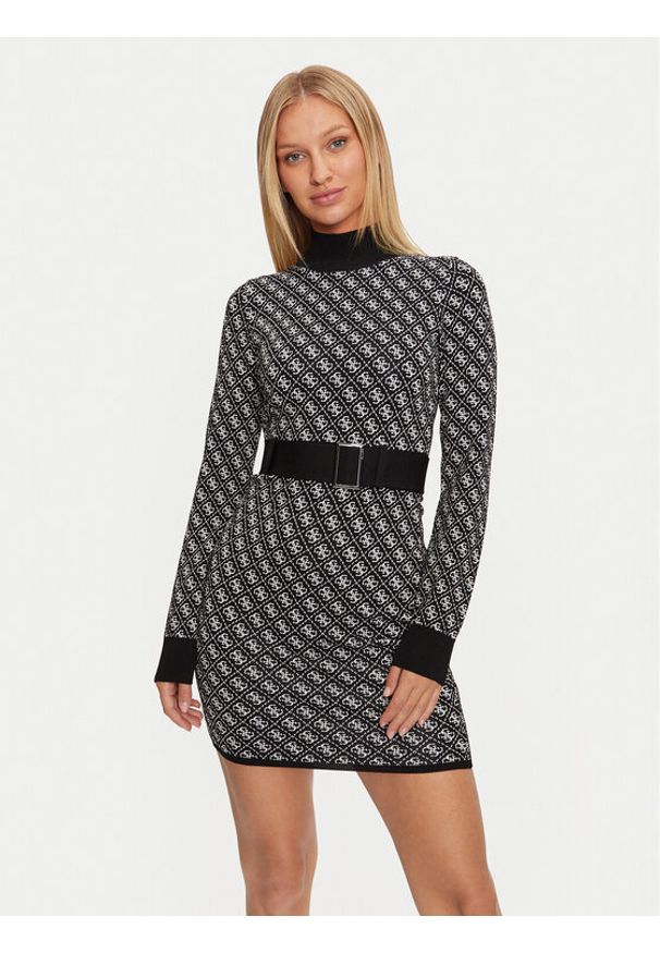 Guess Sukienka dzianinowa Lise W4BK43 Z37K0 Czarny Regular Fit. Kolor: czarny. Materiał: syntetyk, wiskoza