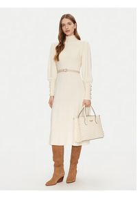 Luisa Spagnoli Sukienka dzianinowa Magalin 58414 Écru Regular Fit. Materiał: wełna #3