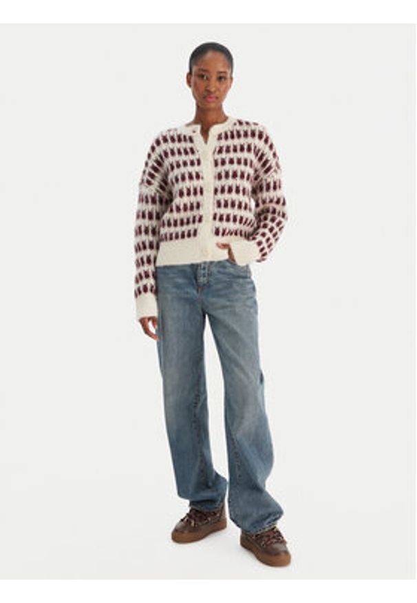 Vero Moda Kardigan Lisa 10336622 Beżowy Regular Fit. Kolor: beżowy. Materiał: syntetyk