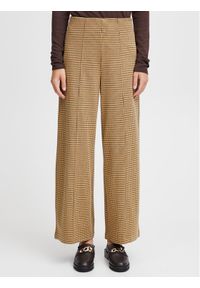 ICHI Spodnie materiałowe 20115719 Brązowy Relaxed Fit. Kolor: brązowy. Materiał: syntetyk
