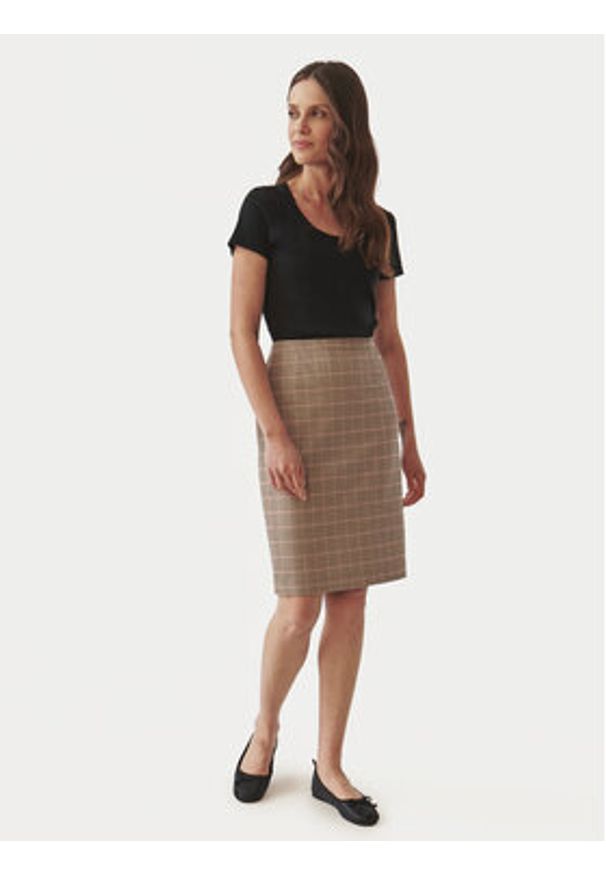 Tatuum Spódnica midi Monri T2416.175B Brązowy Regular Fit. Kolor: brązowy. Materiał: syntetyk