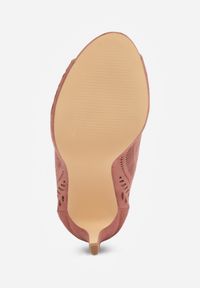 Renee - Różowe Ażurowe Sandały Vices na Szpilce Seladith. Nosek buta: otwarty. Kolor: różowy. Materiał: jeans. Wzór: ażurowy. Sezon: lato. Obcas: na szpilce. Styl: wizytowy, elegancki #6