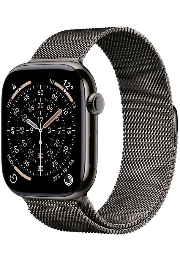 APPLE - Smartwatch Apple Watch 11 GPS + Cellular 46mm Slate Titanium Milanese Loop S/M Grafitowy (MFD34ZR/A). Rodzaj zegarka: smartwatch. Kolor: szary