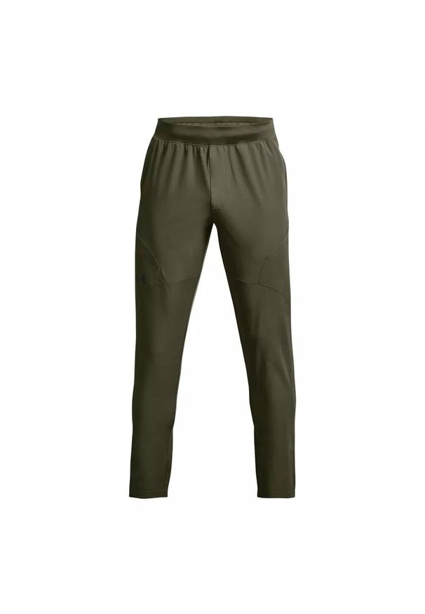 Spodnie dresowe męskie Under Armour UNSTOPPABLE TAPERED PANTS. Kolor: zielony. Materiał: dresówka