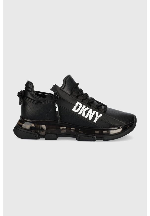 DKNY - Dkny sneakersy K4124010.005 kolor czarny. Nosek buta: okrągły. Zapięcie: sznurówki. Kolor: czarny. Materiał: guma. Obcas: na platformie