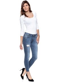 Wrangler - WRANGLER CROP SKINNY DAMAGED BLUE W28MLU86J