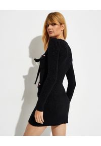 SELF PORTRAIT - Czarna sukienka mini z bawełny. Kolor: czarny. Materiał: bawełna. Długość rękawa: długi rękaw. Długość: mini #4