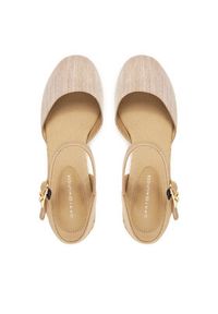 TOMMY HILFIGER - Tommy Hilfiger Espadryle Chambray Mid Wedge Espad FW0FW08477 Beżowy. Kolor: beżowy. Materiał: materiał #5