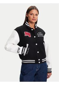 Tommy Jeans Kurtka bomber Varsity DW0DW21628 Czarny Regular Fit. Kolor: czarny. Materiał: syntetyk