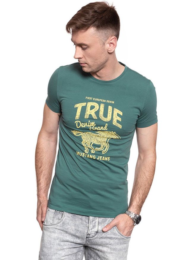Mustang - MUSTANG T SHIRT Aaron C Print 1009506 6430. Wzór: nadruk