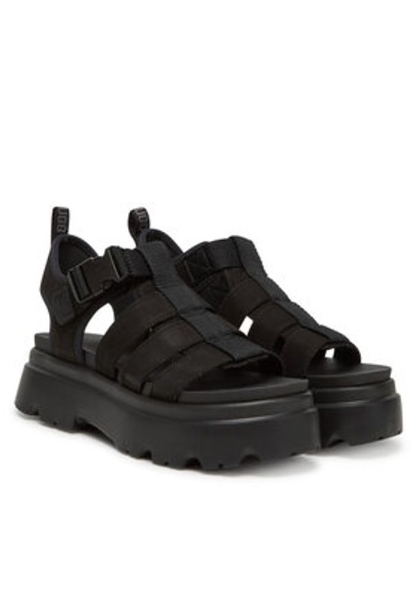 Ugg Sandały W Cora 1152698 Czarny. Kolor: czarny. Materiał: nubuk, skóra