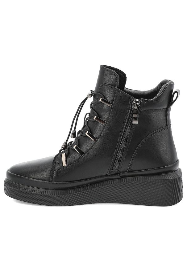 Czarne Botki Filippo Modne Buty Damskie. Zapięcie: sznurówki. Kolor: czarny. Materiał: jeans. Szerokość cholewki: normalna. Wzór: aplikacja. Styl: elegancki, sportowy