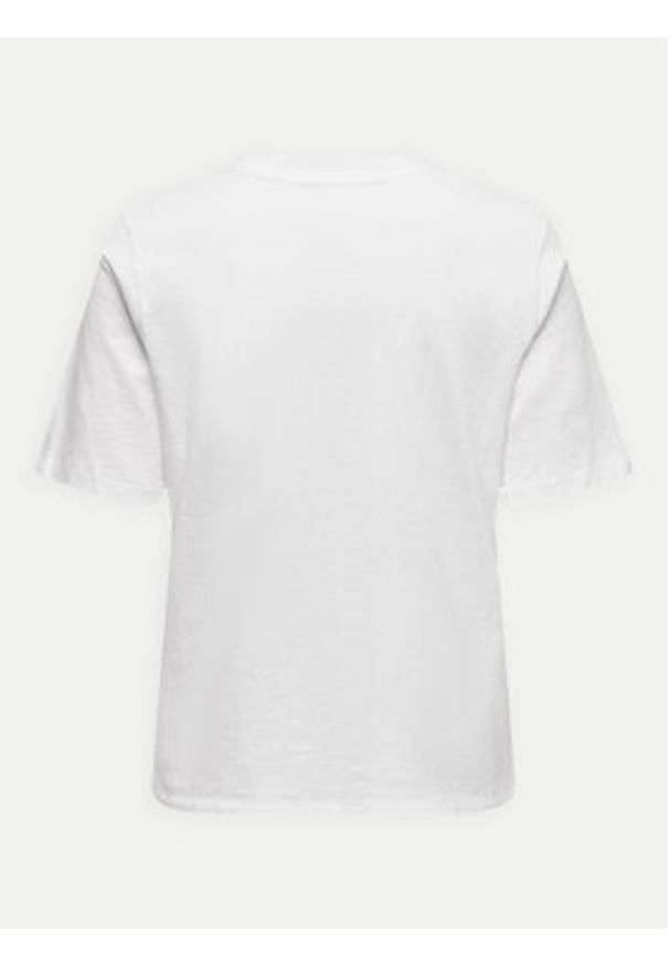 only - ONLY T-Shirt Lulu 15307345 Biały Regular Fit. Kolor: biały. Materiał: bawełna