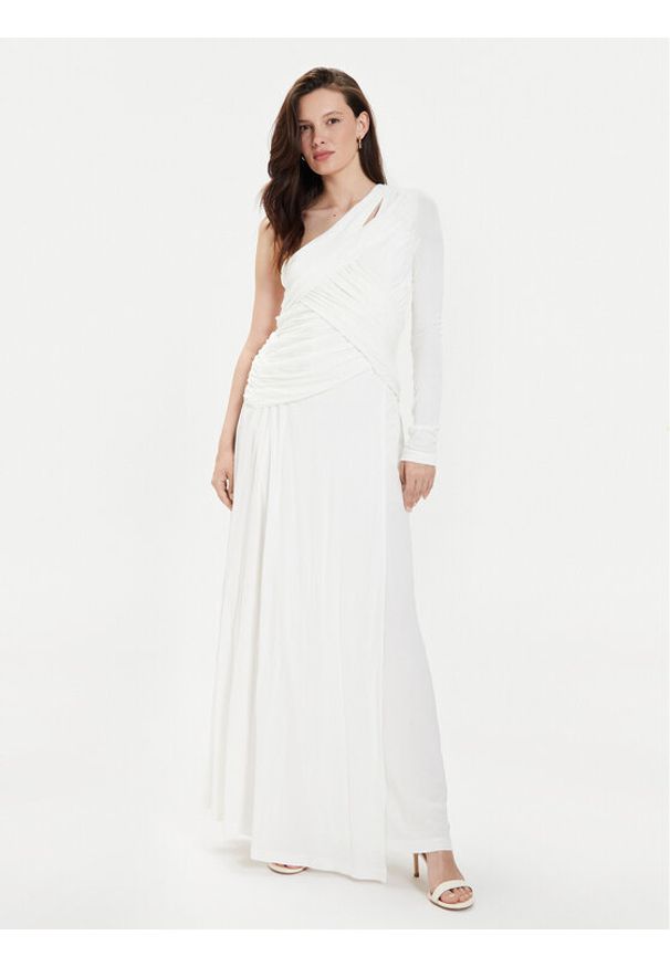 TwinSet - TWINSET Sukienka wieczorowa 241TP2740 Biały Slim Fit. Kolor: biały. Materiał: wiskoza. Styl: wizytowy