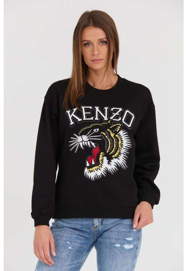 Kenzo - KENZO Czarna bluza TIGER VARSITY JUNGLE CREW-NEC. Kolor: czarny