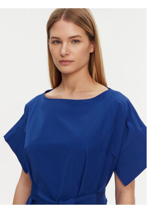 Weekend Max Mara Sukienka codzienna Finish 2515221032 Niebieski Regular Fit. Okazja: na co dzień. Kolor: niebieski. Materiał: syntetyk, bawełna. Typ sukienki: proste. Styl: casual