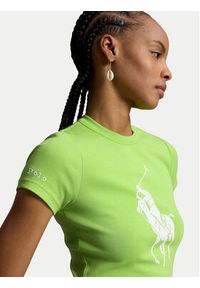 Polo Ralph Lauren T-Shirt 211A96259004 Zielony jasny Slim Fit. Typ kołnierza: polo. Kolor: zielony. Materiał: bawełna #5