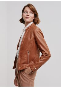 Ochnik - Koniakowa kurtka skórzana damska. Kolor: brązowy. Materiał: skóra #1
